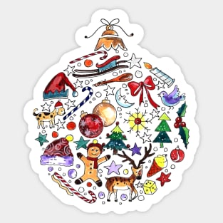 Christmas Ball Theme Sticker